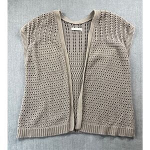 Old Navy‎ Open Knit Cardigan Womens XL Green Boho Layering Sleeveless Sweater